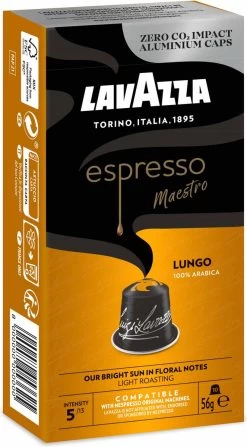 Lavazza Espresso Lungo - Aluminium Nespresso Capsules - 10 Stuks -Koffie Kunst 663x1200 1