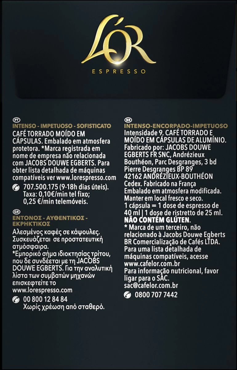 L'OR Espresso Forza Koffiecups - Intensiteit 9/12 - 4 X 40 Capsules 8 L'OR Espresso Forza Koffiecups - Intensiteit 9/12 - 4 X 40 Capsules - Afbeelding 6