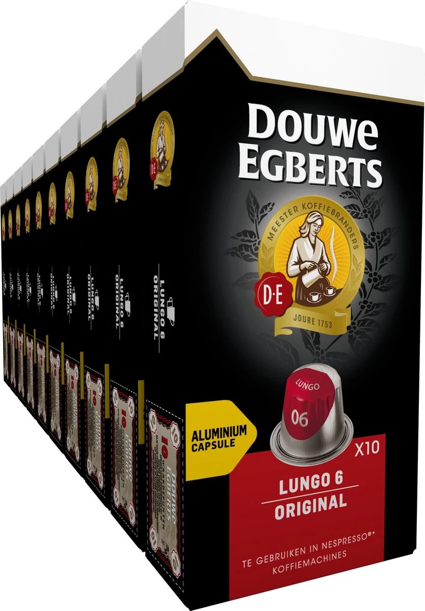 Douwe Egberts Lungo Original Koffiecups - Intensiteit 6/12 - 10 X 10 Capsules 3 Douwe Egberts Lungo Original Koffiecups - Intensiteit 6/12 - 10 X 10 Capsules