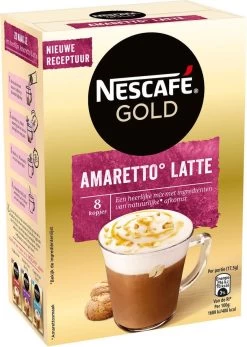 Nescafé Gold Amaretto Latte Oploskoffie - 6 Doosjes à 8 Zakjes -Koffie Kunst 855x1200 3