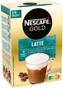 Nescafé Gold Latte Macchiato Oploskoffie - 6 Doosjes à 8 Zakjes -Koffie Kunst 856x1200 1