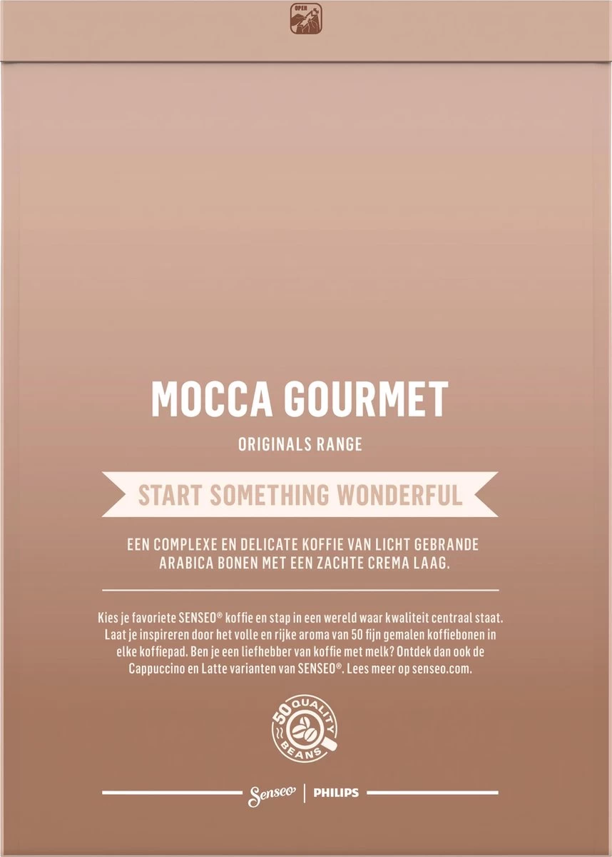 Senseo Mocca Gourmet Koffiepads - 4/9 Intensiteit - 10 X 36 Pads 4 Senseo Mocca Gourmet Koffiepads - 4/9 Intensiteit - 10 X 36 Pads - Afbeelding 2
