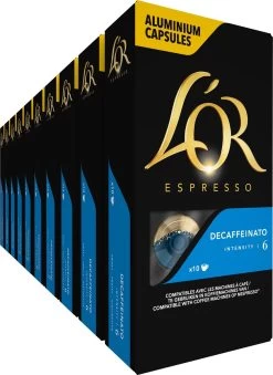 L'OR Espresso Decaffeinato Koffiecups - Intensiteit 6/12 - 10 X 10 Capsules