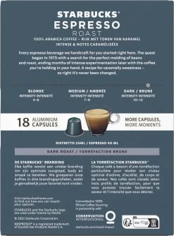 Starbucks By Nespresso Capsules Espresso Roast - 7 Doosjes à 18 Koffiecups 7 Starbucks By Nespresso Capsules Espresso Roast - 7 Doosjes à 18 Koffiecups -Koffie Kunst 888x1200 1