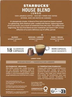 Starbucks By Nespresso Capsules Medium House Blend - 7 Doosjes à 18 Koffiecups 7 Starbucks By Nespresso Capsules Medium House Blend - 7 Doosjes à 18 Koffiecups -Koffie Kunst 888x1200 3