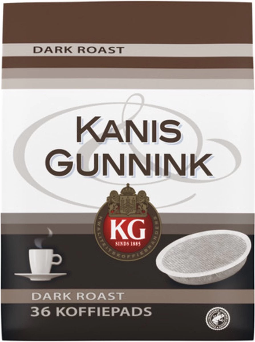 Kanis & Gunnink Dark Roast Koffiepads - 10 X 36 Pads 7 Kanis & Gunnink Dark Roast Koffiepads - 10 X 36 Pads - Afbeelding 5