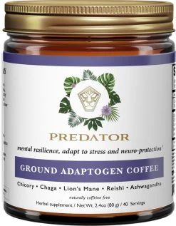 Predator - Ground Adaptogen Coffee - Mushroom Coffee - Vrij Van Caffeine