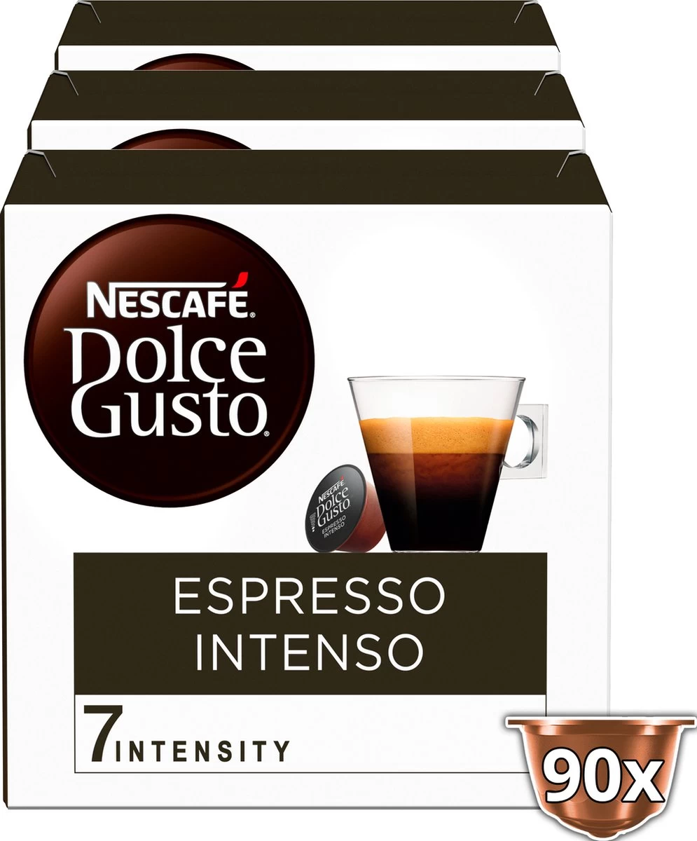 Nescafé Dolce Gusto Espresso Intenso Capsules - 90 Koffiecups 4 Nescafé Dolce Gusto Espresso Intenso Capsules - 90 Koffiecups - Afbeelding 2