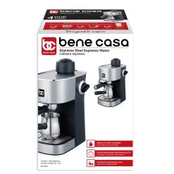 Bene Casa 4-cup Stainless-steel Espresso Maker With Steam Frother Function, Cappuccino Maker, - 4-Cup Steam Espresso 9 Bene Casa 4-cup Stainless-steel Espresso Maker With Steam Frother Function, Cappuccino Maker, - 4-Cup Steam Espresso -Koffie Kunst Bene Casa 4 cup stainless steel espresso maker with steam frother function2C cappuccino maker2C 2