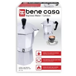 Bene Casa 6 Cup Aluminum Espresso Maker, Stove Top Espresso Maker, Single Shot - 6 Cup 9 Bene Casa 6 Cup Aluminum Espresso Maker, Stove Top Espresso Maker, Single Shot - 6 Cup -Koffie Kunst Bene Casa 6 cup aluminum espresso maker2C stove top espresso maker2C single shot 2
