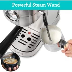 CASABREWS CM5418 Espresso Machine 20Bar Steam Milk Frothing Machine -Koffie Kunst CASABREWS CM5418 Espresso Machine 20Bar with Stainless Steel Milk Frother 3
