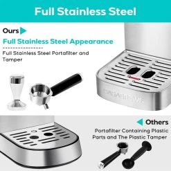 Casabrews 20 Bar 3-in-1 Auto-frothing Espresso Machine With Milk Tank 14 Casabrews 20 Bar 3-in-1 Auto-frothing Espresso Machine With Milk Tank -Koffie Kunst Casabrews 20 Bar 3 in 1 Auto frothing Espresso Machine with Milk Tank 5