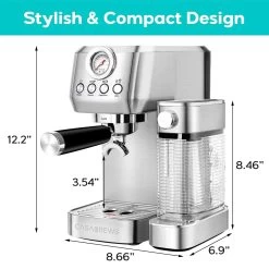Casabrews 20 Bar 3-in-1 Auto-frothing Espresso Machine With Milk Tank 15 Casabrews 20 Bar 3-in-1 Auto-frothing Espresso Machine With Milk Tank -Koffie Kunst Casabrews 20 Bar 3 in 1 Auto frothing Espresso Machine with Milk Tank 6