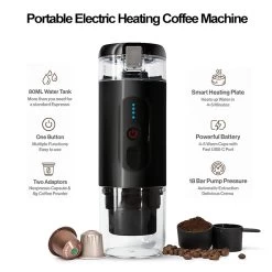 Coffee Maker, Usb Coffee Machine,Portable Mini Coffee Maker,2.8X2.8X8.7In,Easy Operation,18Bar Pump Pressure 14 Coffee Maker, Usb Coffee Machine,Portable Mini Coffee Maker,2.8X2.8X8.7In,Easy Operation,18Bar Pump Pressure -Koffie Kunst Coffee Maker2C Usb Coffee Machine2CPortable Mini Coffee Maker2C2.8X2.8X8.7In2CEasy Operation2C18Bar Pump Pressure 5
