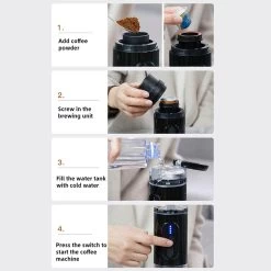 Coffee Maker, Usb Coffee Machine,Portable Mini Coffee Maker,2.8X2.8X8.7In,Easy Operation,18Bar Pump Pressure 15 Coffee Maker, Usb Coffee Machine,Portable Mini Coffee Maker,2.8X2.8X8.7In,Easy Operation,18Bar Pump Pressure -Koffie Kunst Coffee Maker2C Usb Coffee Machine2CPortable Mini Coffee Maker2C2.8X2.8X8.7In2CEasy Operation2C18Bar Pump Pressure 6