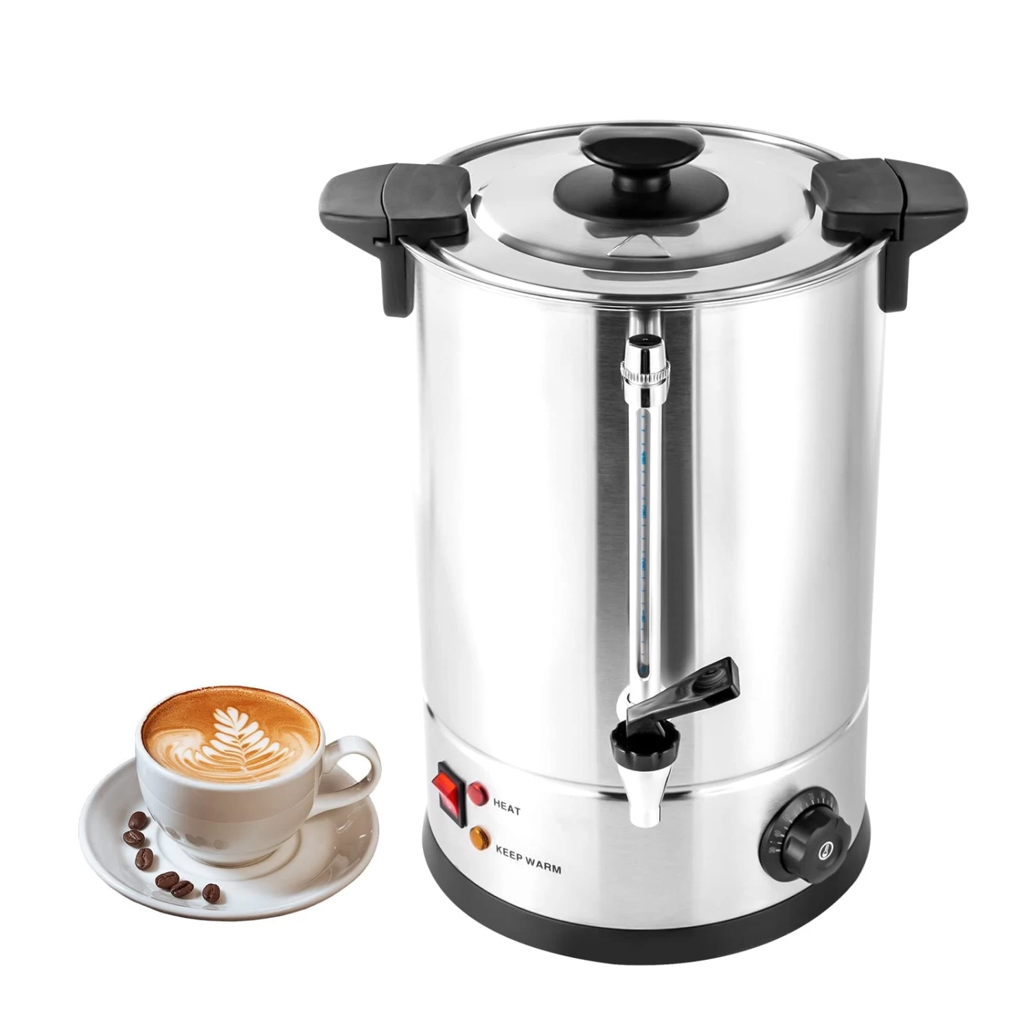 Commercial Grade Stainless Steel 12L Coffee Urn,1KW Coffee Maker Hot Water Pot,Electric Beverage Dispenser 4 Commercial Grade Stainless Steel 12L Coffee Urn,1KW Coffee Maker Hot Water Pot,Electric Beverage Dispenser - Afbeelding 2