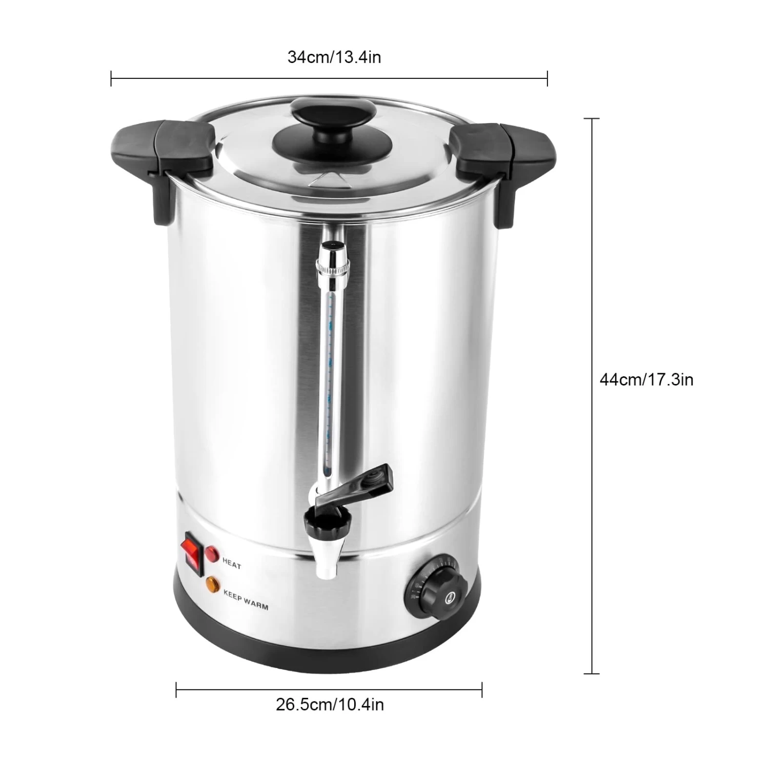 Commercial Grade Stainless Steel 12L Coffee Urn,1KW Coffee Maker Hot Water Pot,Electric Beverage Dispenser 6 Commercial Grade Stainless Steel 12L Coffee Urn,1KW Coffee Maker Hot Water Pot,Electric Beverage Dispenser - Afbeelding 4