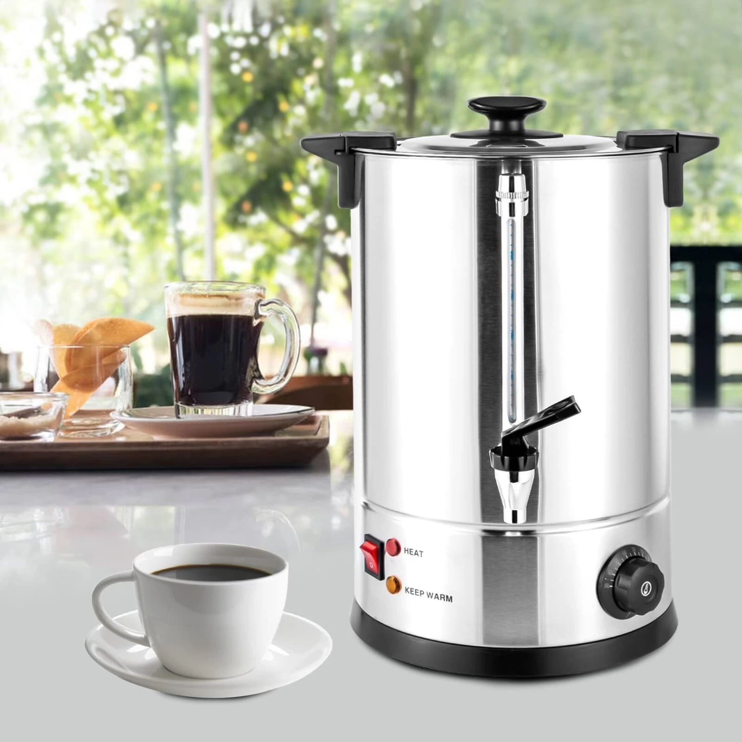 Commercial Grade Stainless Steel 12L Coffee Urn,1KW Coffee Maker Hot Water Pot,Electric Beverage Dispenser 3 Commercial Grade Stainless Steel 12L Coffee Urn,1KW Coffee Maker Hot Water Pot,Electric Beverage Dispenser
