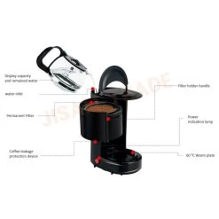 Compact Coffee Maker Electric Coffee Drip Machine Warmer 0.6L 220V
