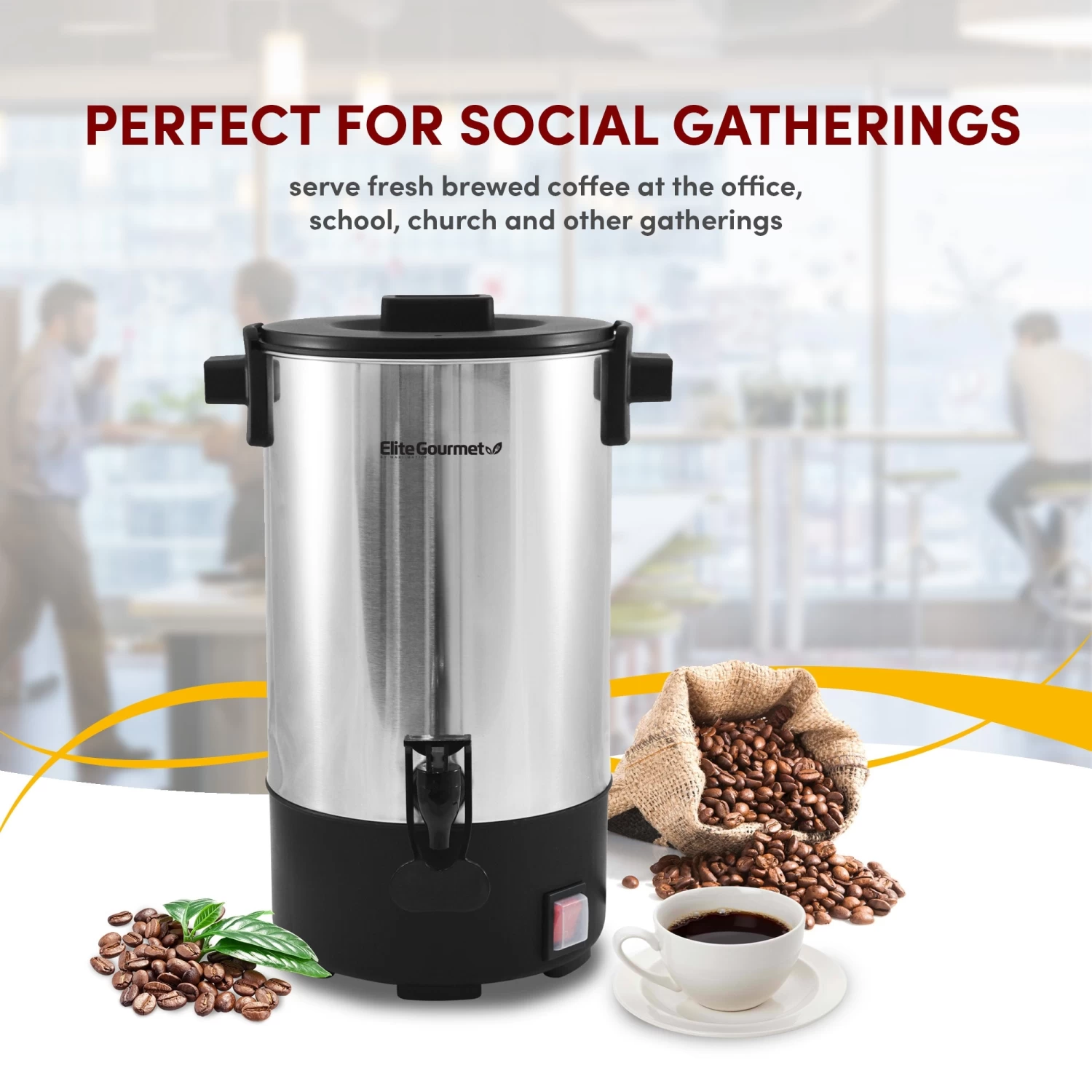 Elite Cuisine Stainless Steel 30 Cup Coffee Urn 7 Elite Cuisine Stainless Steel 30 Cup Coffee Urn - Afbeelding 5