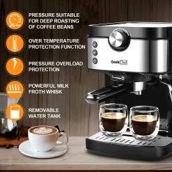 Espresso Machine 20 Bar Coffee Machine With Foaming Milk Frother Wand, 1300W No-Leaking 900 Ml Removable Water Tank Coffee Maker -Koffie Kunst Espresso Machine 20 Bar Coffee Machine with Foaming Milk Frother Wand2C 1300W No Leaking 900 ml Removable Water Tank Coffee Maker 3