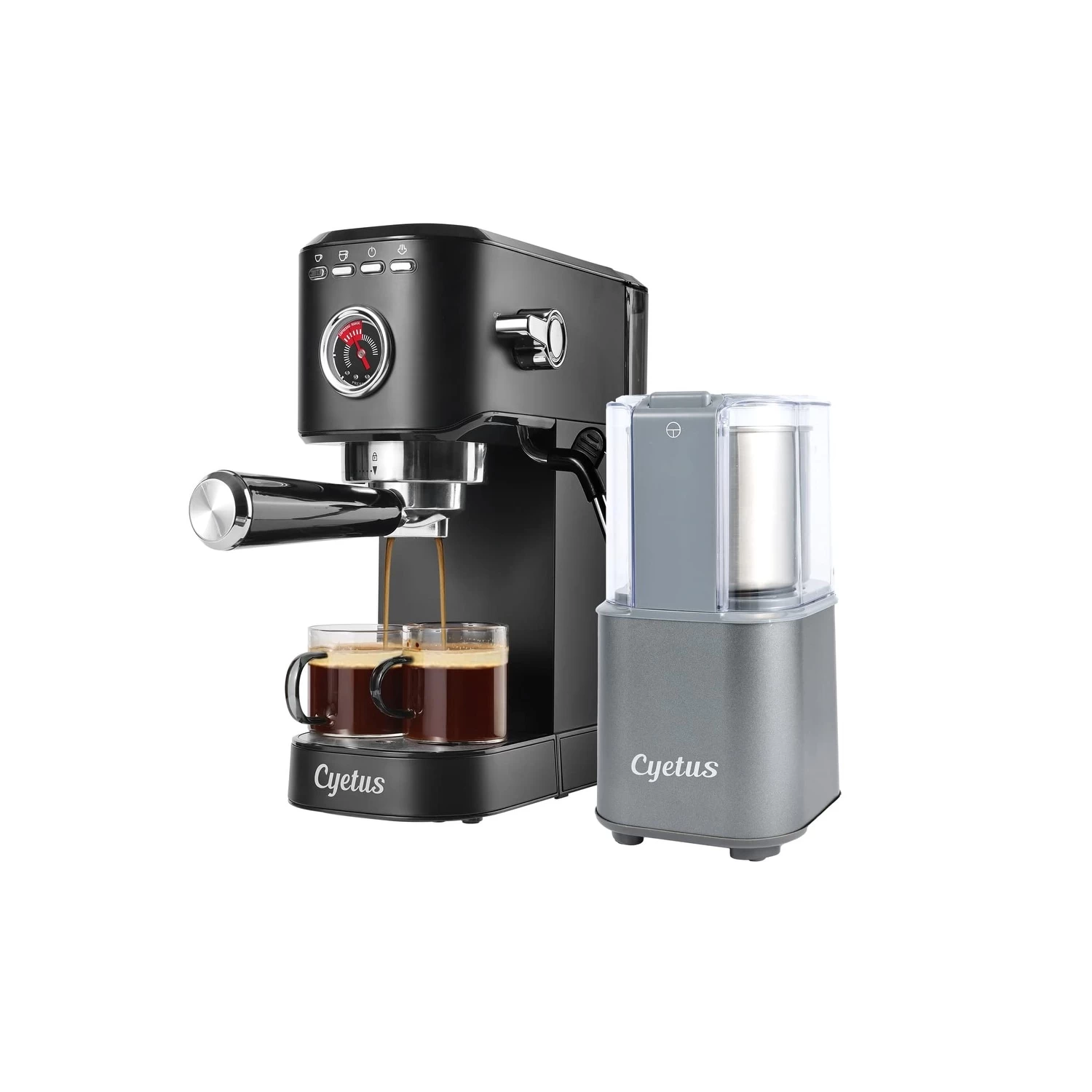 Espresso Machine With Milk Steam Frother Wand And Electric Coffee Bean Grinder With Removable Stainless Steel 4 Espresso Machine With Milk Steam Frother Wand And Electric Coffee Bean Grinder With Removable Stainless Steel - Afbeelding 2