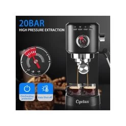 Espresso Machine With Milk Steam Frother Wand And Electric Coffee Bean Grinder With Removable Stainless Steel 13 Espresso Machine With Milk Steam Frother Wand And Electric Coffee Bean Grinder With Removable Stainless Steel -Koffie Kunst Espresso Machine with Milk Steam Frother Wand and Electric Coffee Bean Grinder with Removable Stainless Steel 5