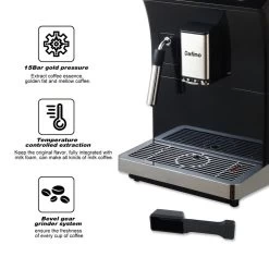 Espresso Machine With Stainless Steel Cup Warmer Function And Automatically Alarm, Steam Tube, Milk Foam Function -Koffie Kunst Espresso Machine with Stainless Steel Cup Warmer Function and Automatically Alarm2C Steam Tube2C Milk Foam Function 3