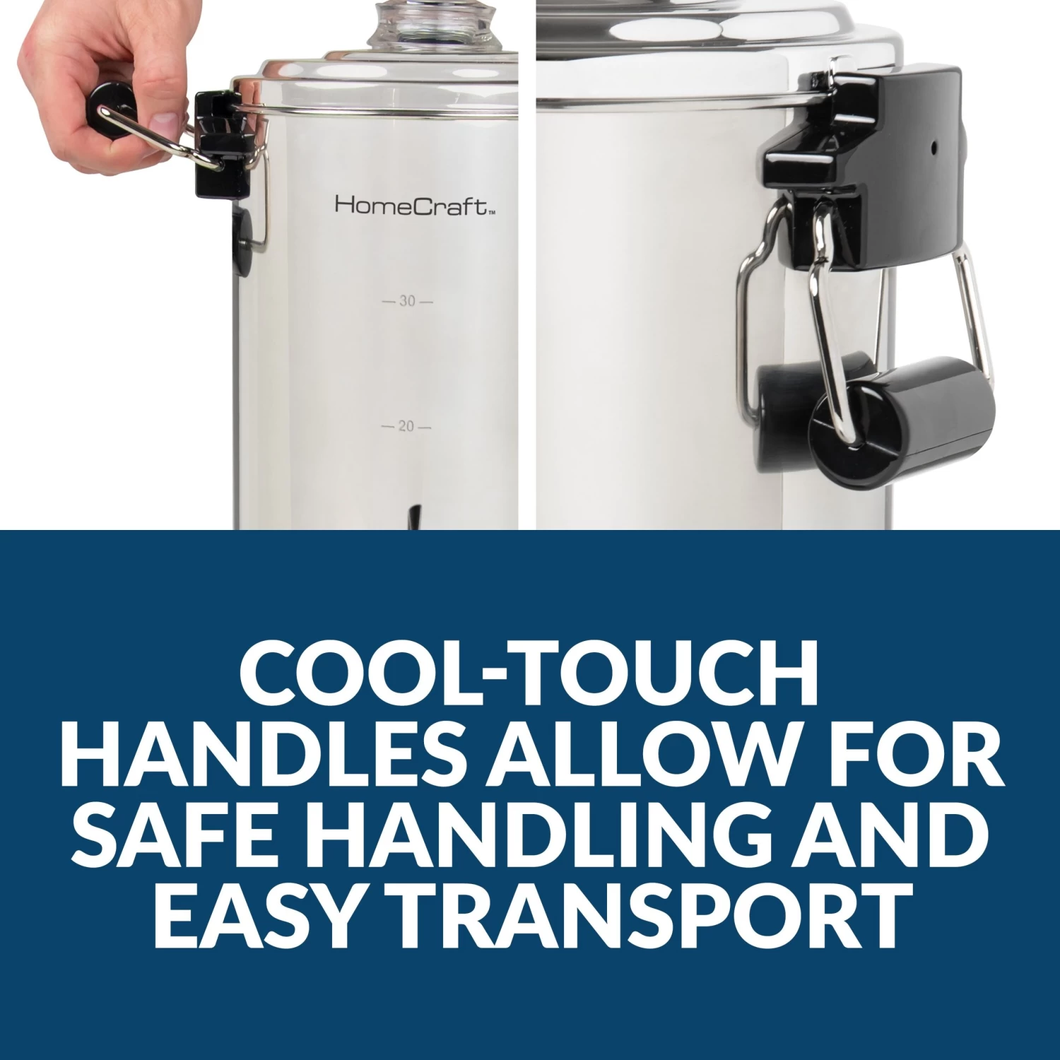 HomeCraft Quick-Brewing 1000-Watt Automatic 30-Cup Coffee Urn - Stainless Steel - 30 Cups - 30 Cups 5 HomeCraft Quick-Brewing 1000-Watt Automatic 30-Cup Coffee Urn - Stainless Steel - 30 Cups - 30 Cups - Afbeelding 3