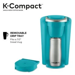K-Compact Single-Serve K-Cup Pod Coffee Maker, Turquoise -Koffie Kunst K Compact Single Serve K Cup Pod Coffee Maker2C Turquoise 4