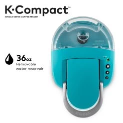 K-Compact Single-Serve K-Cup Pod Coffee Maker, Turquoise -Koffie Kunst K Compact Single Serve K Cup Pod Coffee Maker2C Turquoise 6