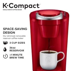 K-Compact Single-Serve K-Cup Pod Coffee Maker, Turquoise -Koffie Kunst K Compact Single Serve K Cup Pod Coffee Maker2C Turquoise 9