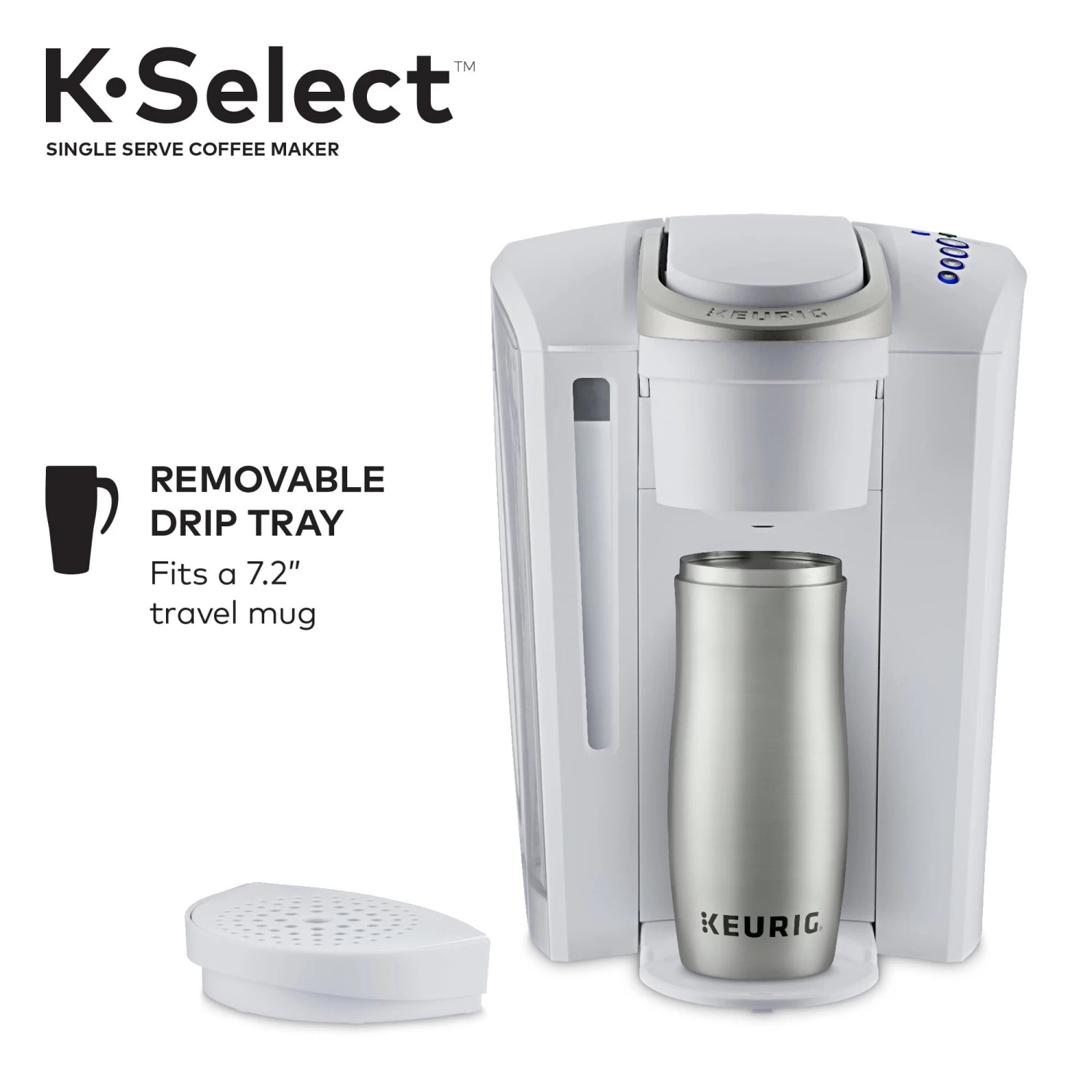 K-Select Single-Serve K-Cup Pod Coffee Maker, Matte White 6 K-Select Single-Serve K-Cup Pod Coffee Maker, Matte White - Afbeelding 4