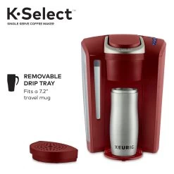 K-Select Single-Serve K-Cup Pod Coffee Maker, Vintage Red -Koffie Kunst K Select Single Serve K Cup Pod Coffee Maker2C Vintage Red 3