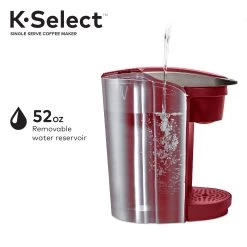 K-Select Single-Serve K-Cup Pod Coffee Maker, Vintage Red -Koffie Kunst K Select Single Serve K Cup Pod Coffee Maker2C Vintage Red 5