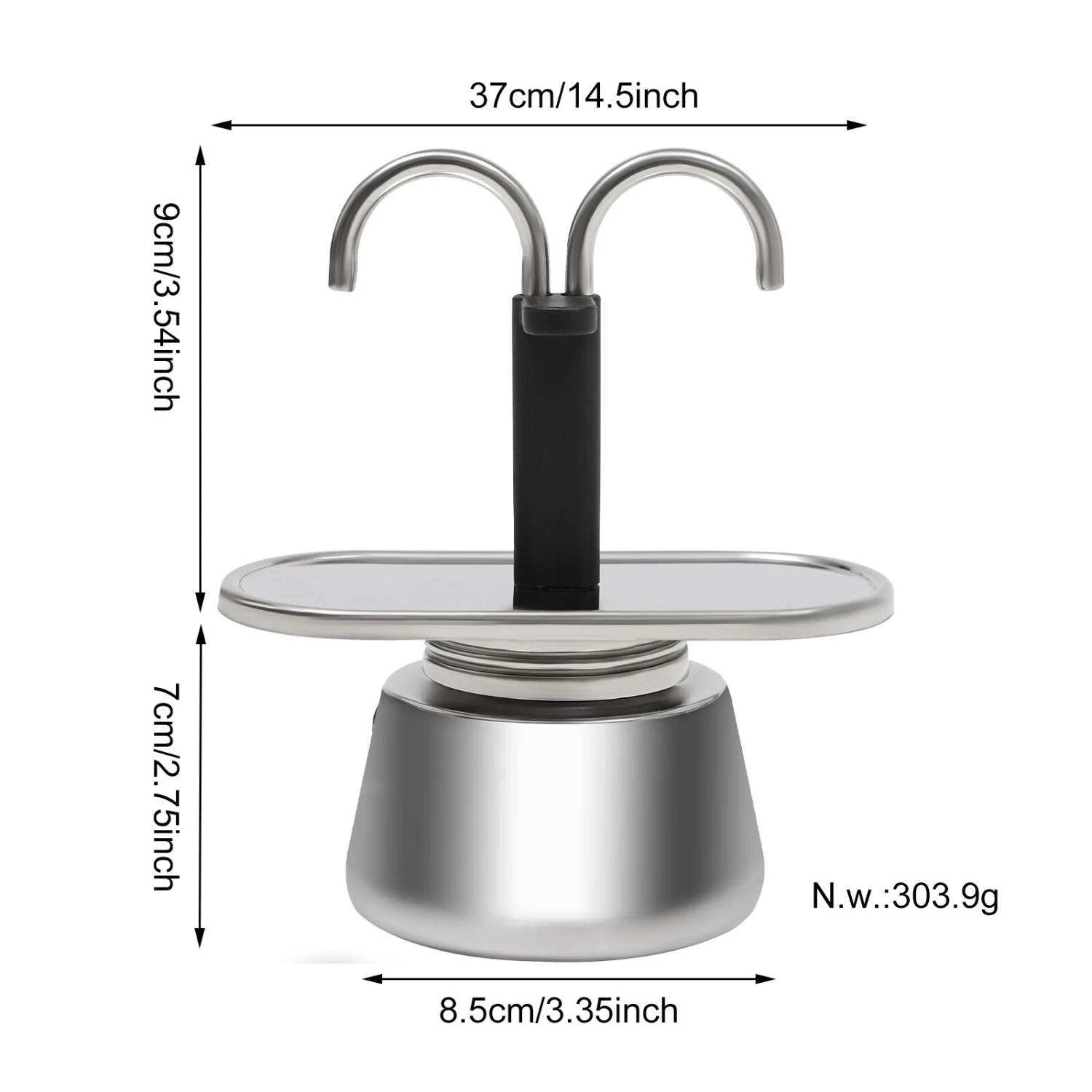 Mini 2-Cup Moka Pot Espresso Coffee Maker 6 Mini 2-Cup Moka Pot Espresso Coffee Maker - Afbeelding 4