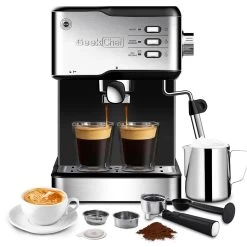 Pump Espresso Machine, W/ Capsules Filter And Milk Frother Steam Wand 15 Pump Espresso Machine, W/ Capsules Filter And Milk Frother Steam Wand -Koffie Kunst Pump Espresso Machine2C W Capsules Filter and Milk Frother Steam Wand 3