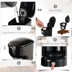 Single Serve Brew Coffee Maker Machine 6 To 14 Oz Reservoir -Koffie Kunst Single Serve Brew Coffee Maker Machine 6 to 14 oz Reservoir 4