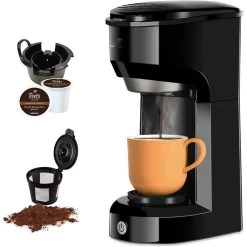 Single Serve Coffee Maker 6-14OZ With Filter Coffee Brewer -Koffie Kunst Single Serve Coffee Maker 6 14OZ With Filter Coffee Brewer 1