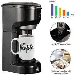 Single Serve Coffee Maker 6-14OZ With Filter Coffee Brewer -Koffie Kunst Single Serve Coffee Maker 6 14OZ With Filter Coffee Brewer 3