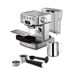 Stainless Steel 20 Bar Espresso Machine With Milk Frother -Koffie Kunst Stainless Steel 20 bar Espresso Machine with Milk Frother 10