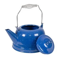 Stansport Enamel Tea Kettle 2.6 QT -Koffie Kunst Stansport Enamel Tea Kettle 2.6 QT 2