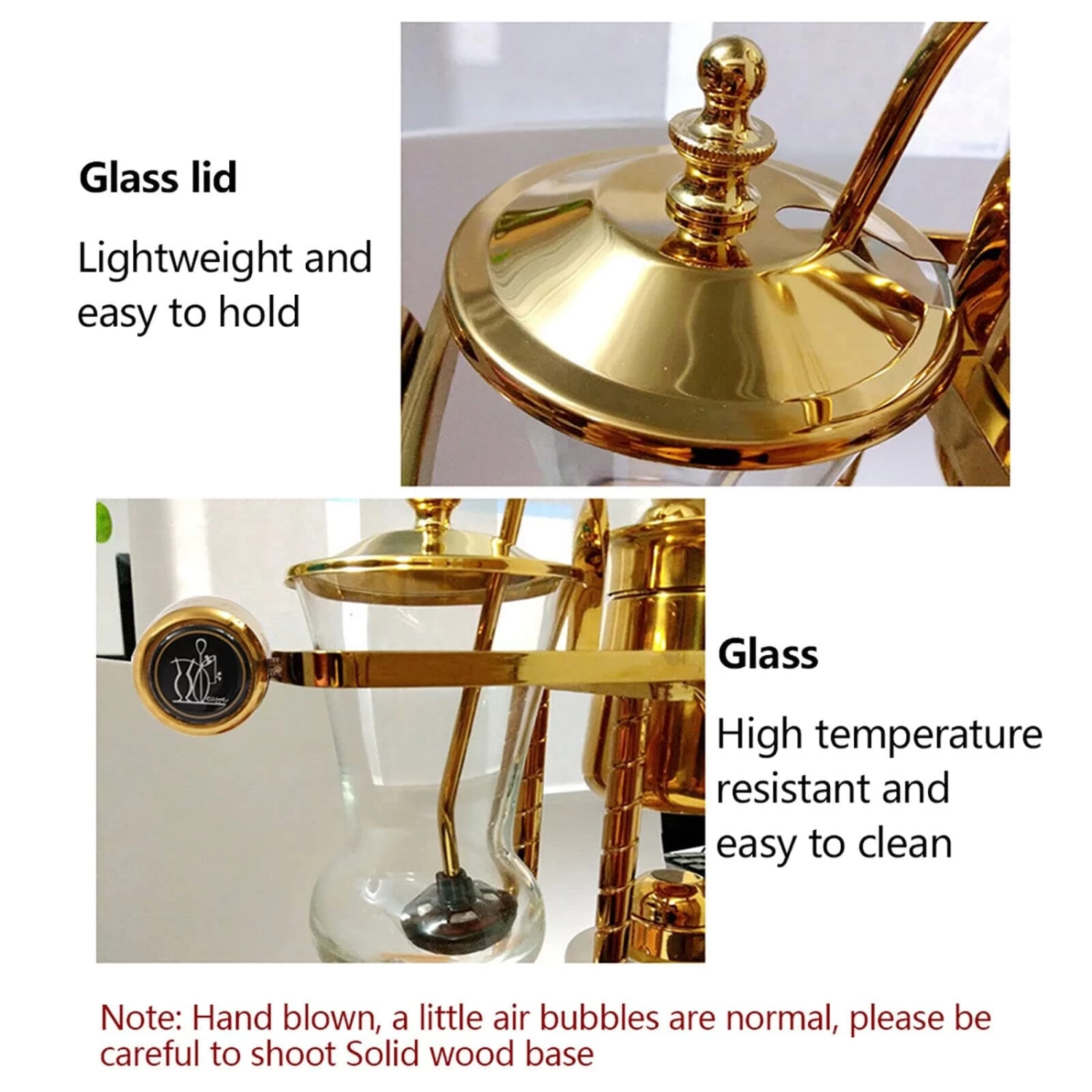 Syphon Coffee Maker, Siphon Brewer Siphon Brewer Golden 15OZ Capacity 8 Syphon Coffee Maker, Siphon Brewer Siphon Brewer Golden 15OZ Capacity - Afbeelding 6